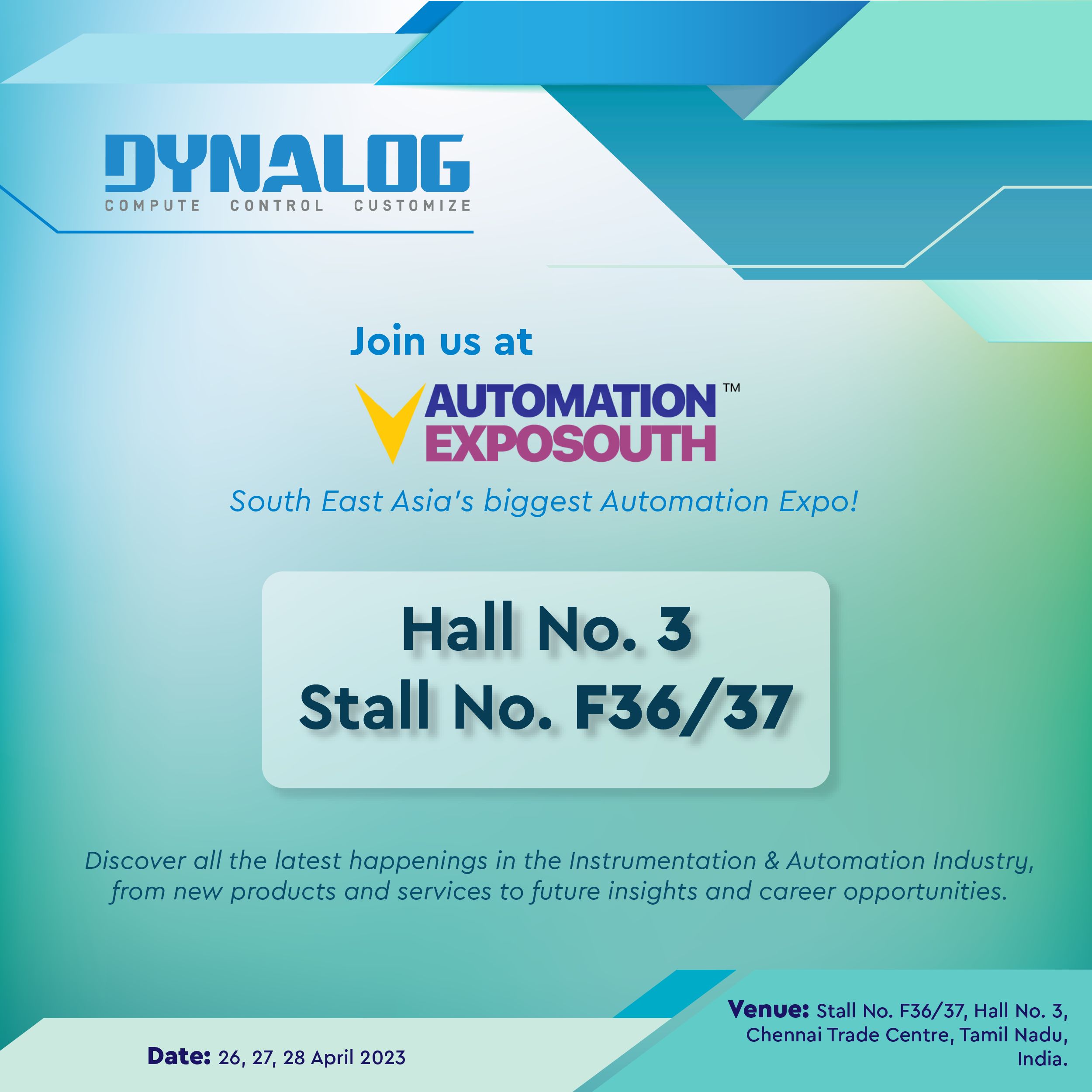 Automation Expo South from 26th to 28th April